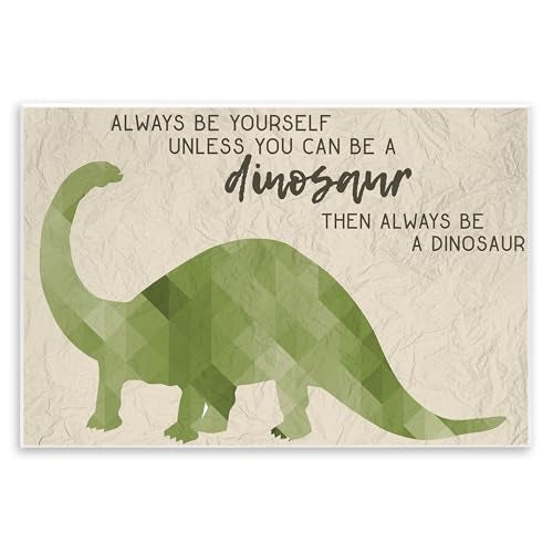 Stupell Industries The Stupell Home Décor Collection Always Be a Dinosaur Brachiosaurus Wall Plaque Art, 10 x 15 - Image 1