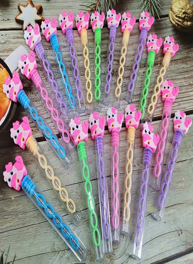 PSDFH 24 Packs Mini Bulk Cow Bubble Wands for School Beach Pool Farm Animal Theme Summer Party Supplies - Image 2