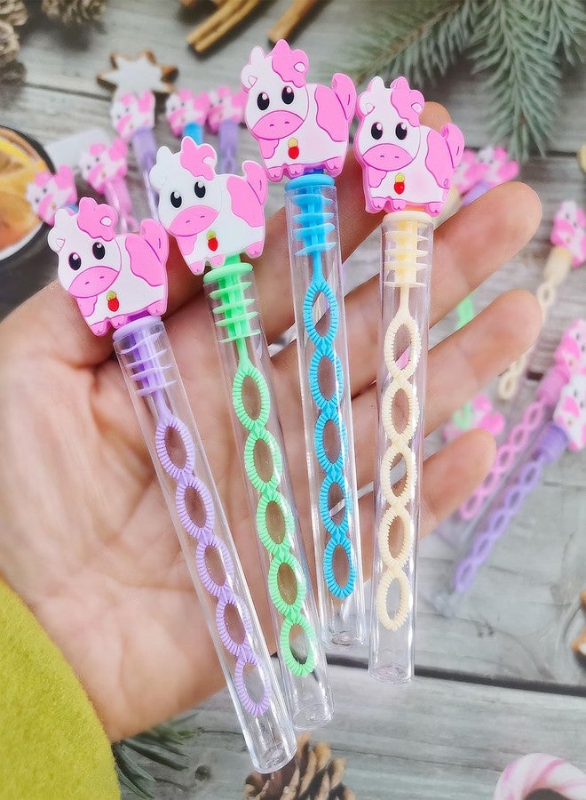 PSDFH 24 Packs Mini Bulk Cow Bubble Wands for School Beach Pool Farm Animal Theme Summer Party Supplies - Image 4
