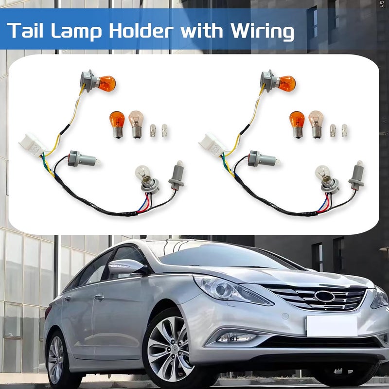 EAYBOMC Tail Lamp Holder and Wiring with 16 Halogen Bulbs for Hyundai Sonata 2011-2014 - Image 3