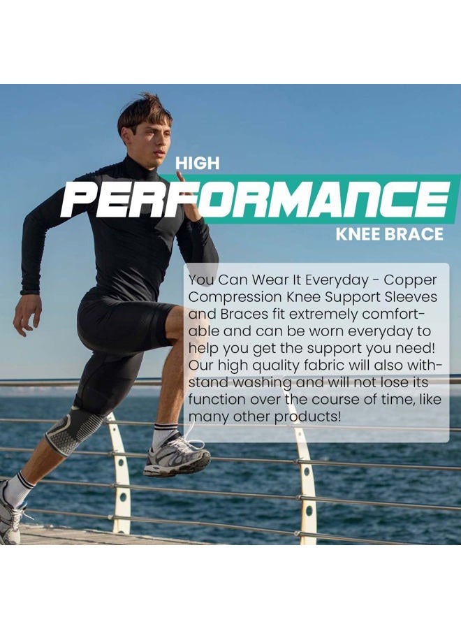 MODVEL Knee Support Set for Men and Women - Stable Support for Sports, Training, Fitness, Hiking, Everyday Use - Comfortable, Skin-friendly, Breathable Bandage Made of Soft Nylon Latex Fabric - Image 4