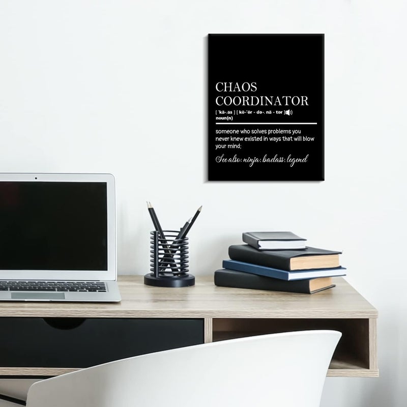 Creoate Chaos Coordinator Canvas Wall Art Framed Inspirational Canvas Print Artwork for Classroom Office Wall Decor, Motivational School Counselor Gift, 12x15 Inch - Image 3
