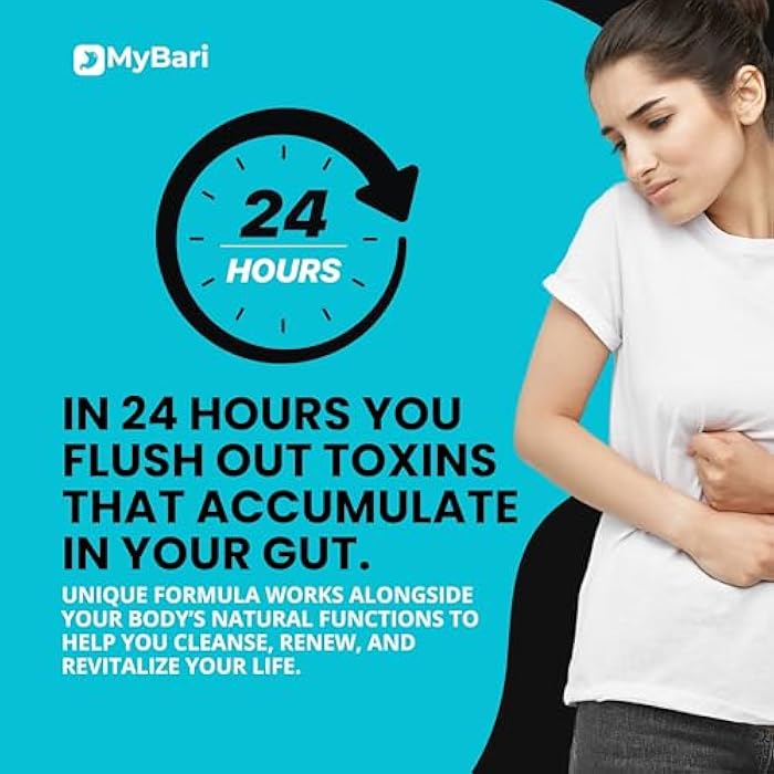 Mybari 15 Day Cleanse - Gut and Colon Support - Advanced Gut Cleanse Detox for Women & Men with Senna, Cascara Sagrada & Psyllium Husk - Non-GMO - Made in USA - 30 Capsules - Image 2
