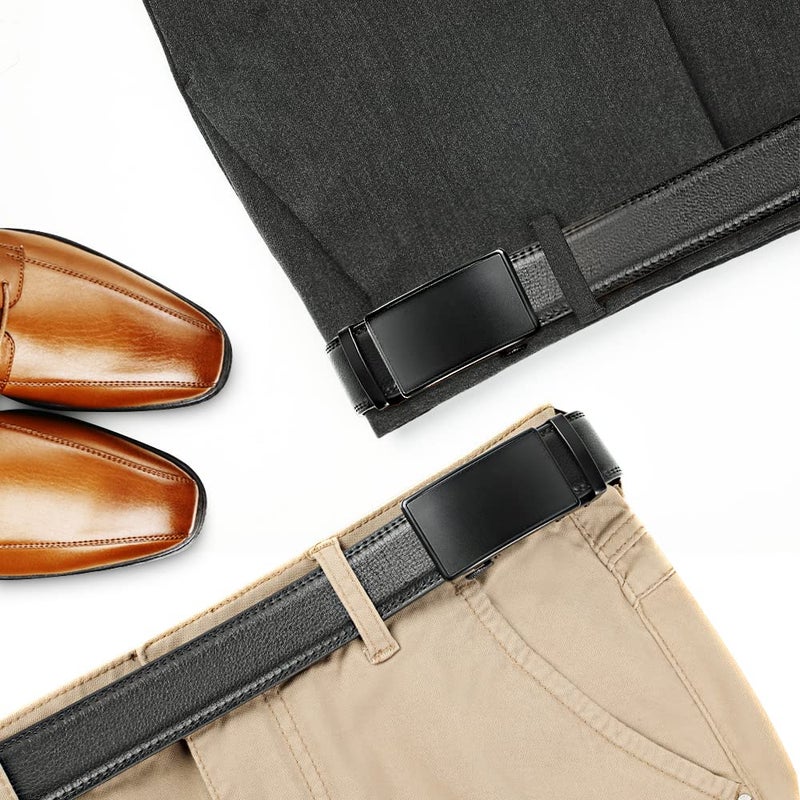 Lavemi Men's Real Leather Ratchet Dress Casual Belt, Cut to Exact Fit,Elegant Gift Box(55-0027) - Image 3