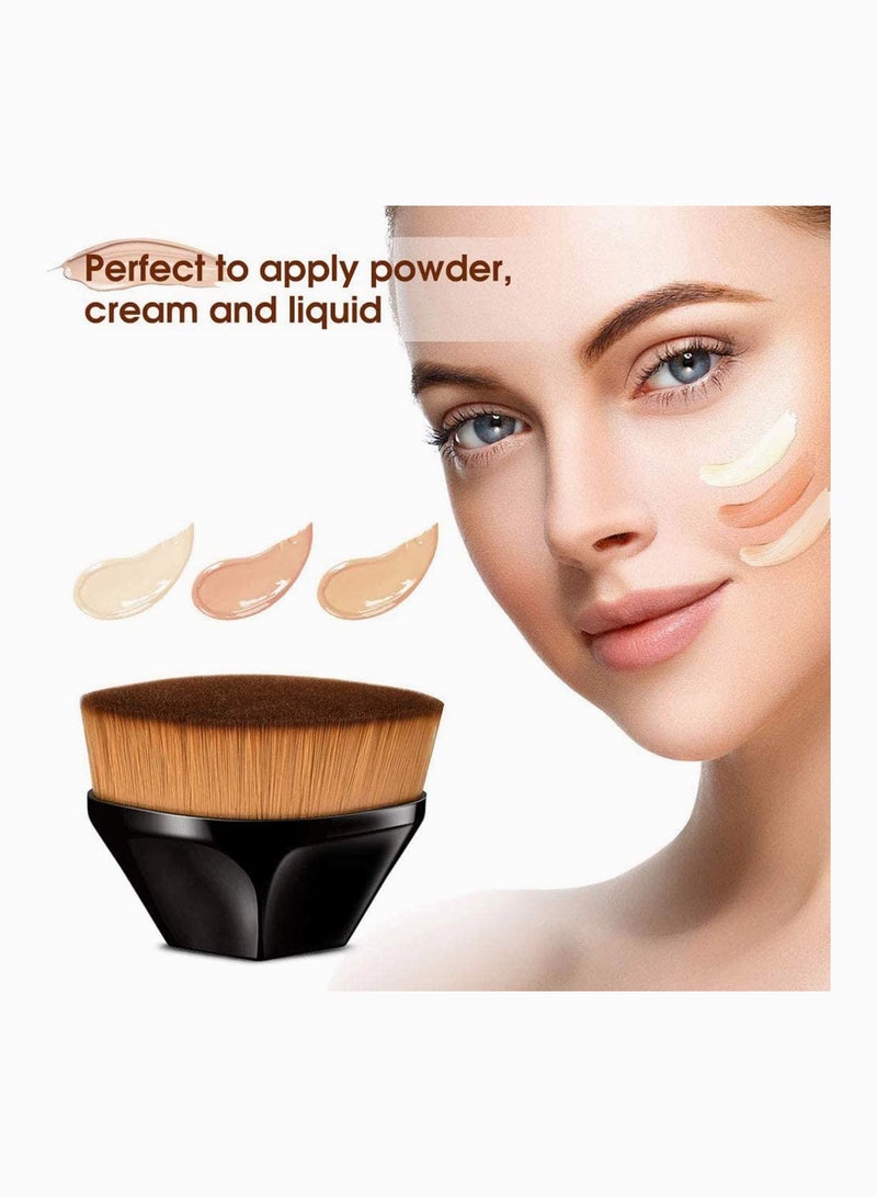 Generic Flat Top Kabuki Foundation Brush for Liquid and Cream Makeup, Portable Blending Tool for Powder and Concealer Application  - Image 2