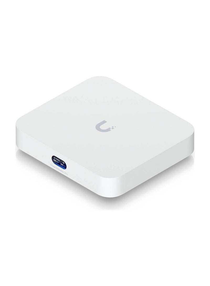 أوبيكويتي بوابة الشبكات السحابية الفائقة مع دعم لأكثر من 30 جهاز UniFi / 300 عميل، توجيه بسرعة 1 جيجابت في الثانية مع IDS/IPS، شاشة حالة LCM بحجم 0.96 بوصة، توازن تحميل متعدد WAN، تعمل بالطاقة عبر USB-C، باللون الأبيض | UCG-Ultra - Image 1