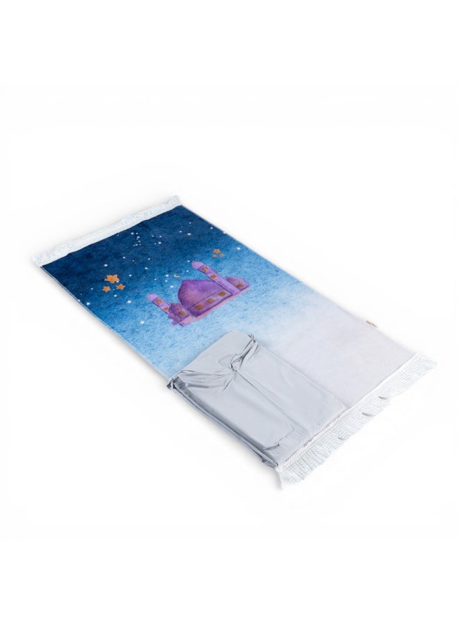 Reetal Kids Prayer Mat – Soft Lightweight Velvet – 90x50 cm – Light Blue - Image 3