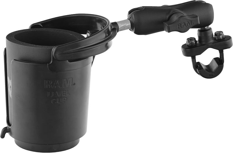 RAM MOUNTS RAM-B132R Drink Cup Holder with U-Bolt Base for Motorcycles, ATVs, and Boats - Image 1