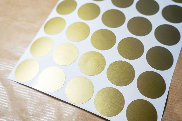 Sehgal Metallic Golden Dot Stickers 25mm (1 inch) Round Dot Sticker Self Adhesive, Gifts, Crafts, and Product Branding (100) - Image 2