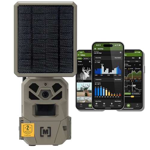Moultrie Edge Solar Cellular Trail Camera Integrated Solar Panel with Battery 40MP 1080p Video Night Vision MultiCarrier LTE AutoConnect Builtin Memory 04s Trigger Speed - Image 1