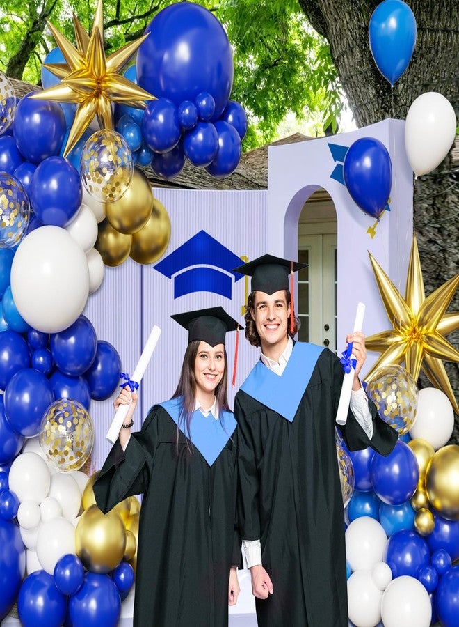 LANGASQUE Blue White Gold Balloon Arch Kit Graduation Decorations 2026, 130Pcs Blue and White Balloons and Foil Star Balloon with Confetti Ribbons Grad Party Decorations for College High School Class of 2026 - Image 2