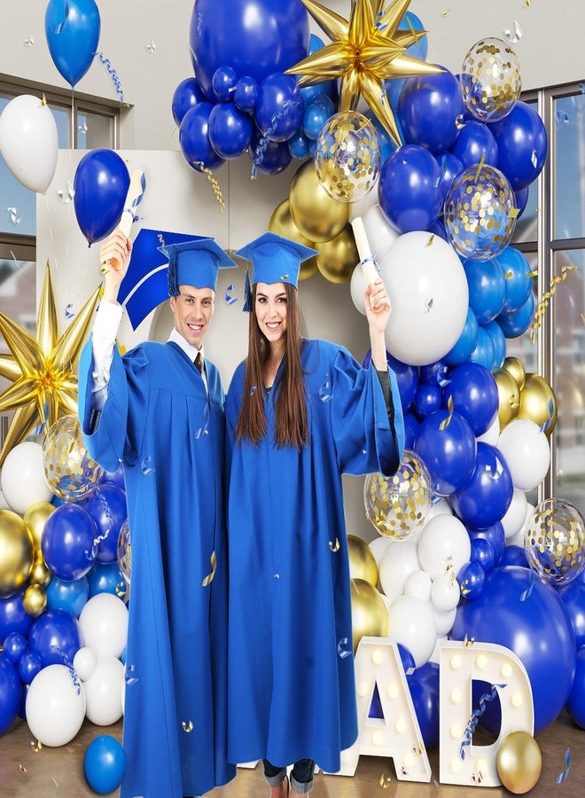 LANGASQUE Blue White Gold Balloon Arch Kit Graduation Decorations 2026, 130Pcs Blue and White Balloons and Foil Star Balloon with Confetti Ribbons Grad Party Decorations for College High School Class of 2026 - Image 3