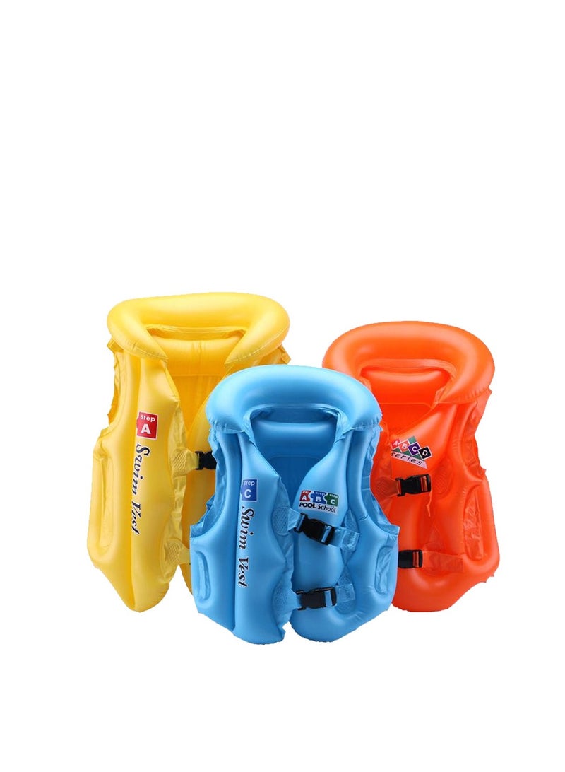 Step Inflatable Swimming Life Jacket - 1 Piece, Random Color