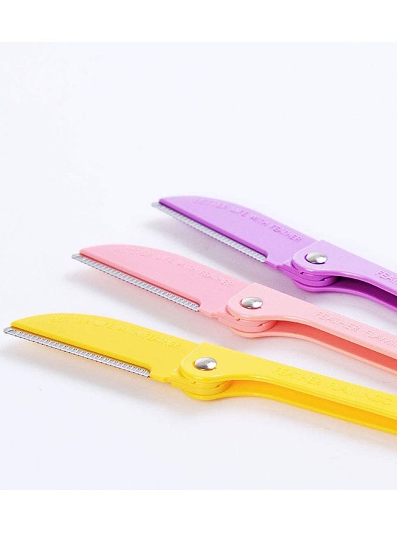 فيذر-فلامنجو شفرات فلامنجو للسيدات لإزالة شعر الوجه والجسم مكوّنة من 3 شفرات أصفر/ وردي/ أرجواني - Image 5