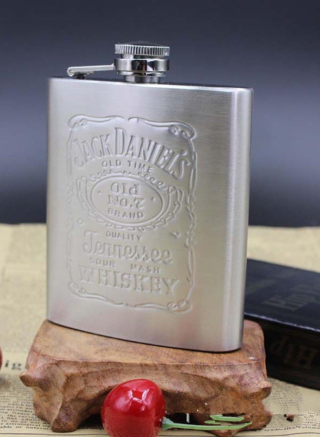 Stainless Steel Hip Flask Funnel  Shot Glass Set Silver - Image 4