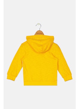 First Impressions Toddlers Boy Hooded Colorblock Sweatshirt, Yellow  - Image 2