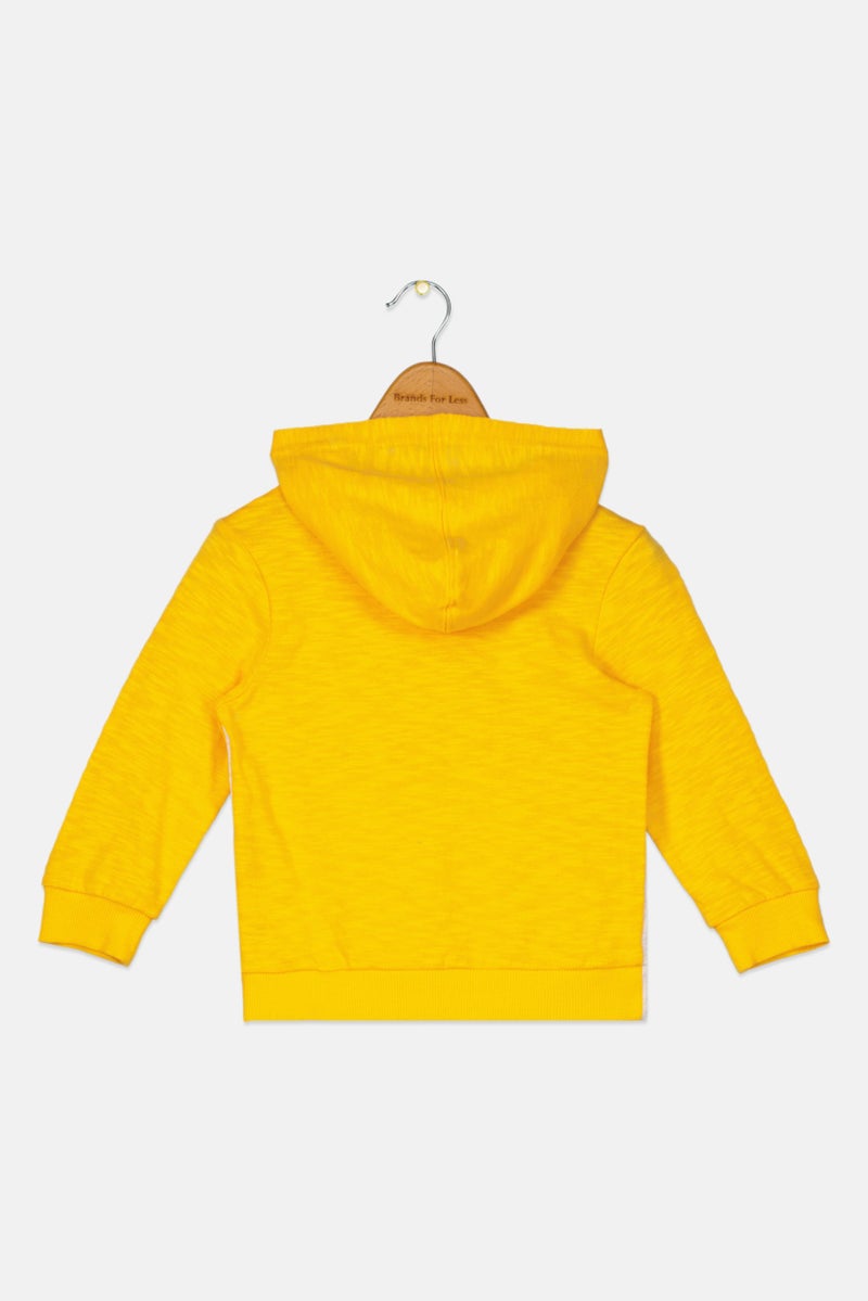 First Impressions Toddlers Boy Hooded Colorblock Sweatshirt, Yellow - Image 2
