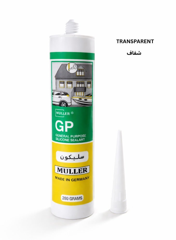 Made in Germany General Purpose Silicone Sealant, Transparent, 280g