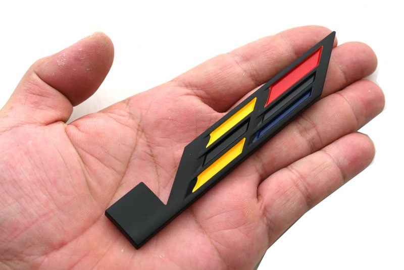 V Shape Badge 3D Car Emblem 12.5 x 9.7 cm Weather-Resistant ABS Plastic Trunk Lid Sticker - Secure Adhesive Automotive Badge for Car Exterior Styling - Image 2