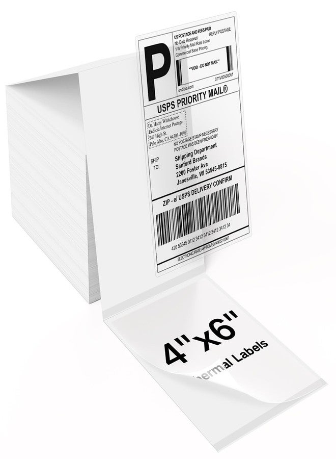 FLYQGGO 4x6 Inch Clear Thermal Shipping Labels, Premium Transparent Direct Thermal Labels Compatible with Zebra/Rollo/Munbyn Printers, Professional Invisible Adhesive Labels, 100PCS - Image 1