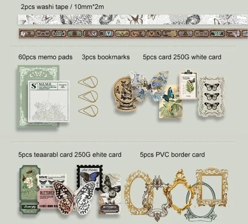 Worshiper Paperwrld Vintage Butterfly Scrapbooking Box (Enchanted Garden-Green Color) - Image 5