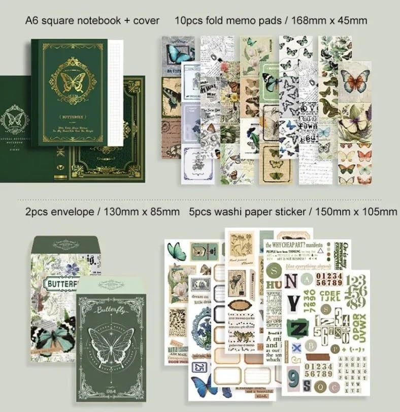 Worshiper Paperwrld Vintage Butterfly Scrapbooking Box (Enchanted Garden-Green Color) - Image 3