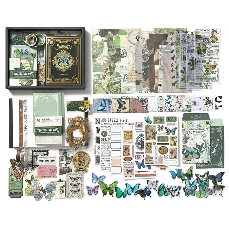Worshiper Paperwrld Vintage Butterfly Scrapbooking Box (Enchanted Garden-Green Color) - Image 2