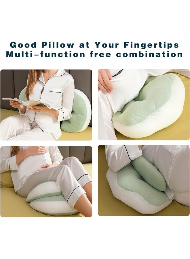 DUNISO وسادة الحمل، وسادة دعم النوم للنساء الحوامل، وسادة جسم قابلة للفصل والتعديل، لدعم الجسم والبطن والظهر - Image 3