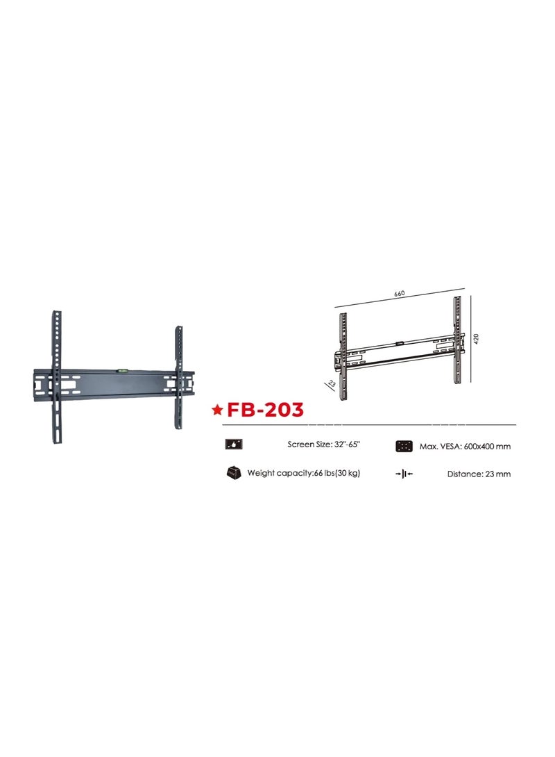 Fixed TV Wall Mount Bracket for 32–65 Inch TVs | Heavy Duty Steel Wall Mount | VESA Compatible | Supports Up to 30 kg - Image 3