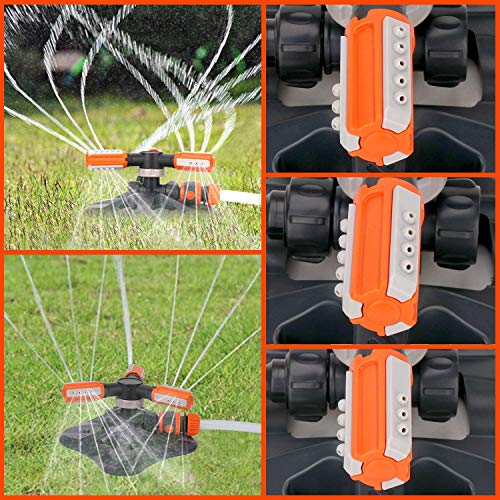 HARI Automatic 360° Rotating Garden Sprinkler with 3 Adjustable Arms | Adjustable Water Sprinkler Coverage Up to 32 Feet | Durable Watering Tool for Lawn, Garden, Plants and Efficient Irrigation - Image 5