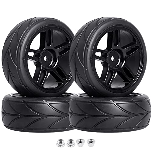 FriHobby PreGlued 12mm Hex 110 RC Touring Car Wheels Tires for Traxxas 4Tec 20 Tamiya TT02 TT01 114 Wltoys 144001 118 Latrax Teton SST Kyosho Fazer MK2 HPI 4pcs - Image 1
