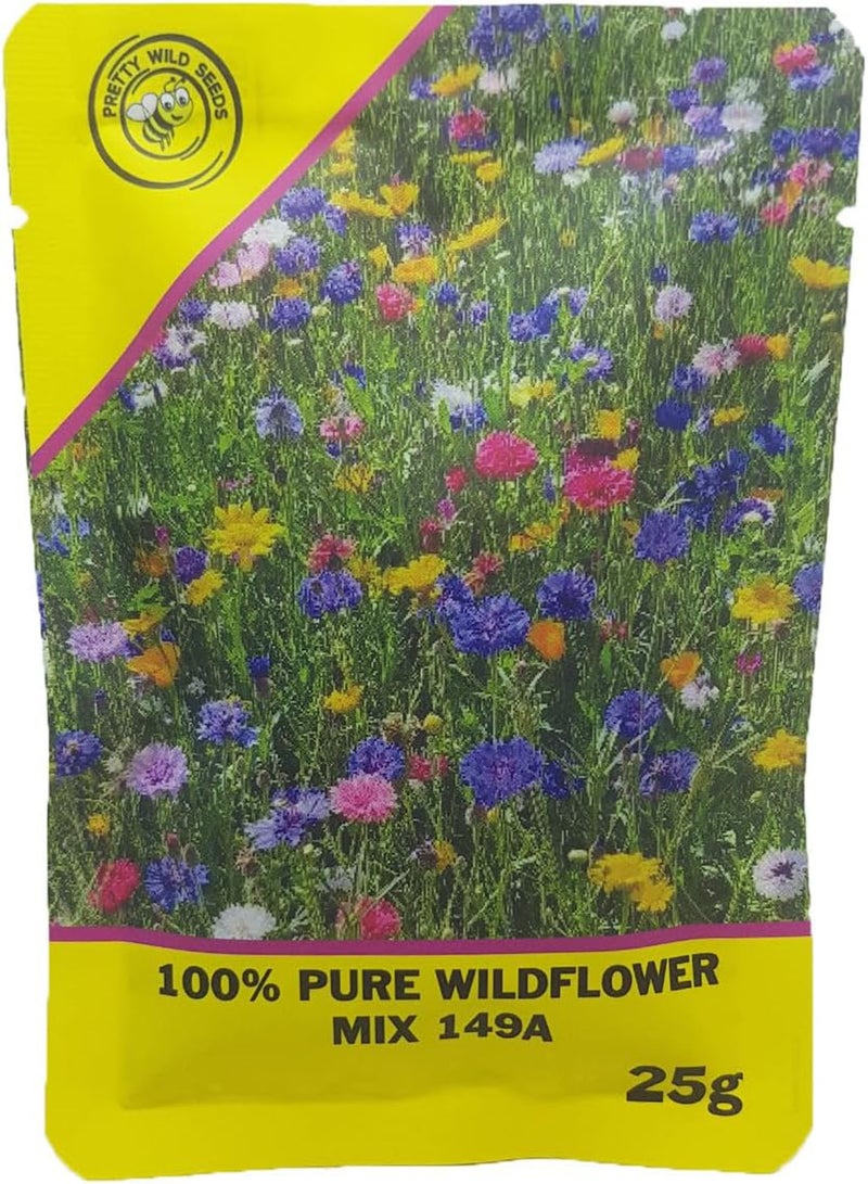 GGOOT Mix 149a 25g Wild Flower Meadow Pouch Certified Seeds Over 25 Species of Flower NO Grass Amazing Value Bulk Wholesale 12.5m2 - Image 1