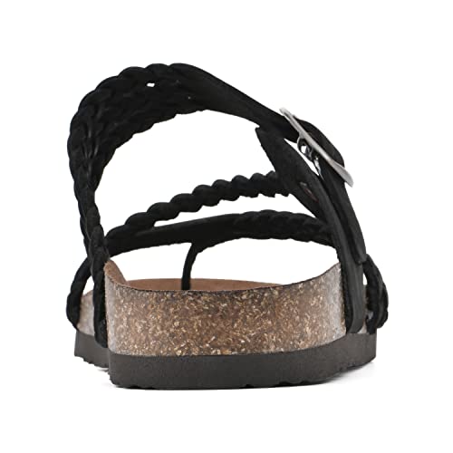 WHITE MOUNTAIN Women's Hayleigh Footbed Sandal, Black/Nubuck, 9 M - Image 5