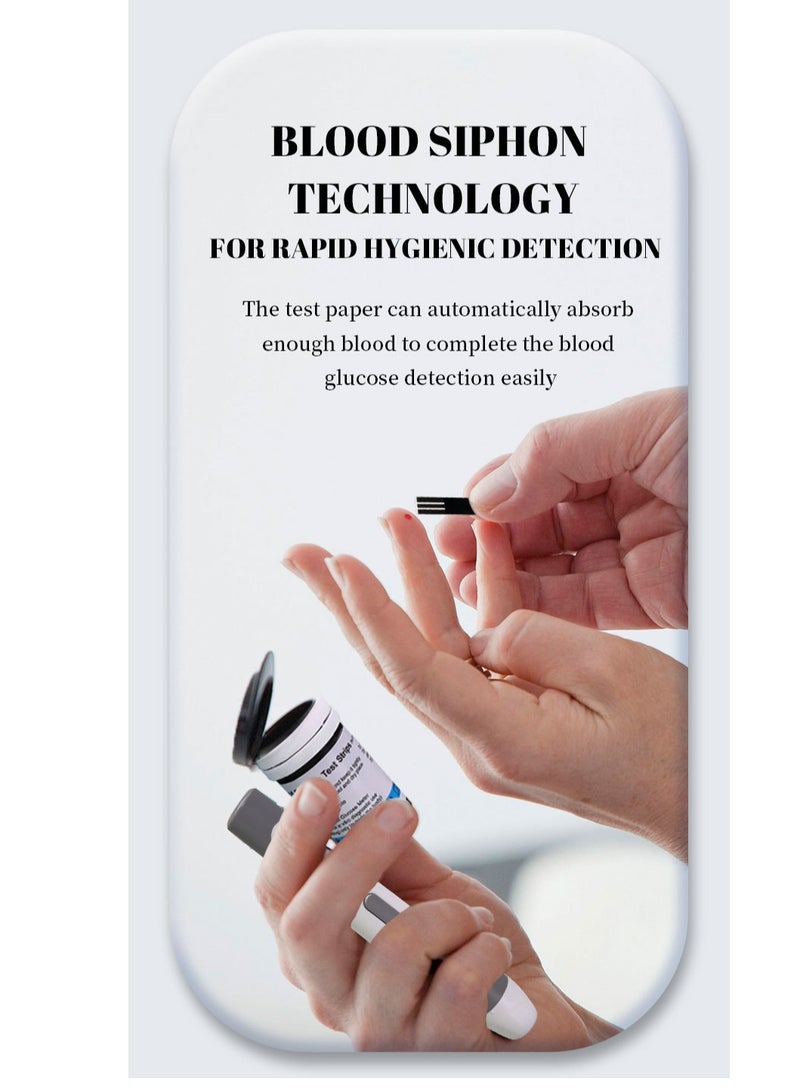 general Blood glucose meter home blood glucose tester to measure high blood sugar medical blood glucose meter tester fully automatic (host + 50 test strips + 50 needles) - Image 3
