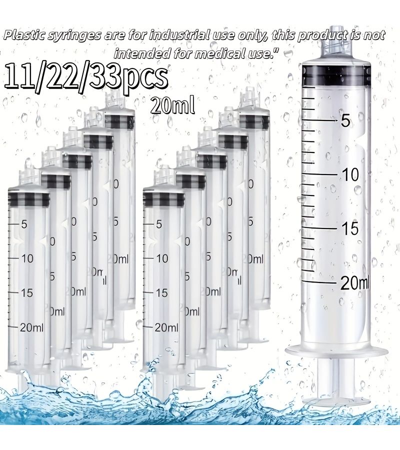 Set Of 33 Plastic Sample Injector Syringe No Needle With Measurement Suitable For Pet Feeding Measuring Watering Refilling - Image 1