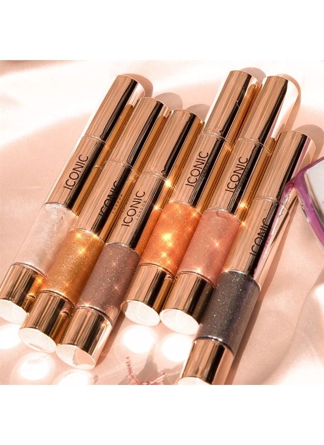 ICONIC LONDON ICONIC Glaze Crayon Dual-Ended Glitter Eyeshadows | Glitter Eyeshadow Stick | Sparkling, Wet-Look Glazed Effect | Easy to Use | Lava  - Image 5