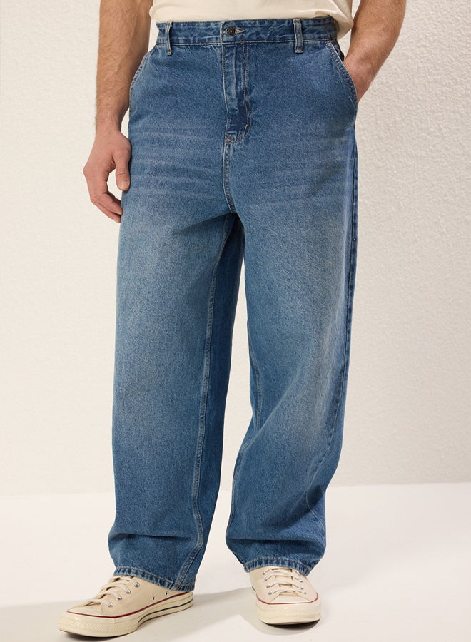 trendyol Medium Blue Skater Jeans Loose Denim Pants - Image 5