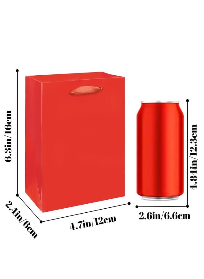 qiqee 10PCS Red Mini Gift Bags with Tissue Paper Handles 6.3"x4.7"x2.4" Small Size Present Party Favor Bags（ 10pcs,30pcs Tissue Paper ） - Image 2