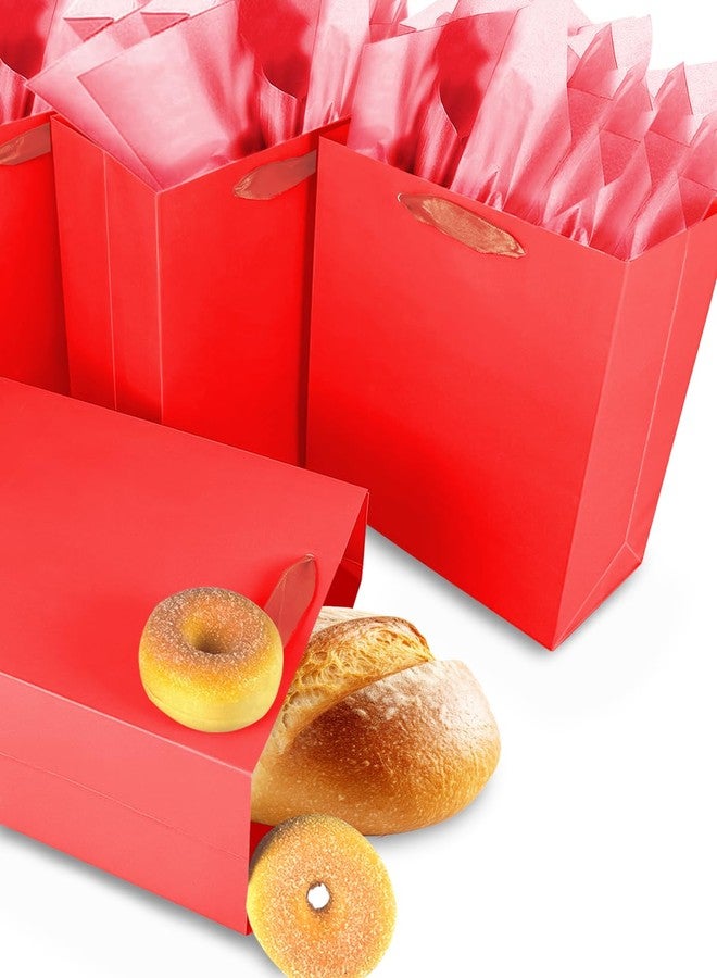 qiqee 10PCS Red Mini Gift Bags with Tissue Paper Handles 6.3"x4.7"x2.4" Small Size Present Party Favor Bags（ 10pcs,30pcs Tissue Paper ） - Image 3