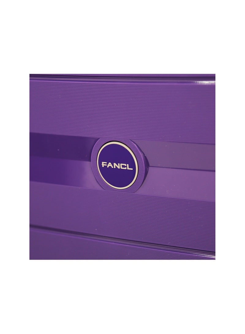 Fancl طقم حقائب أمتعة بعجلات من الجانب الصلب مكون من 4 قطع، أرجواني (BC-12"،S-20"،M-24"،L-28") - Image 3