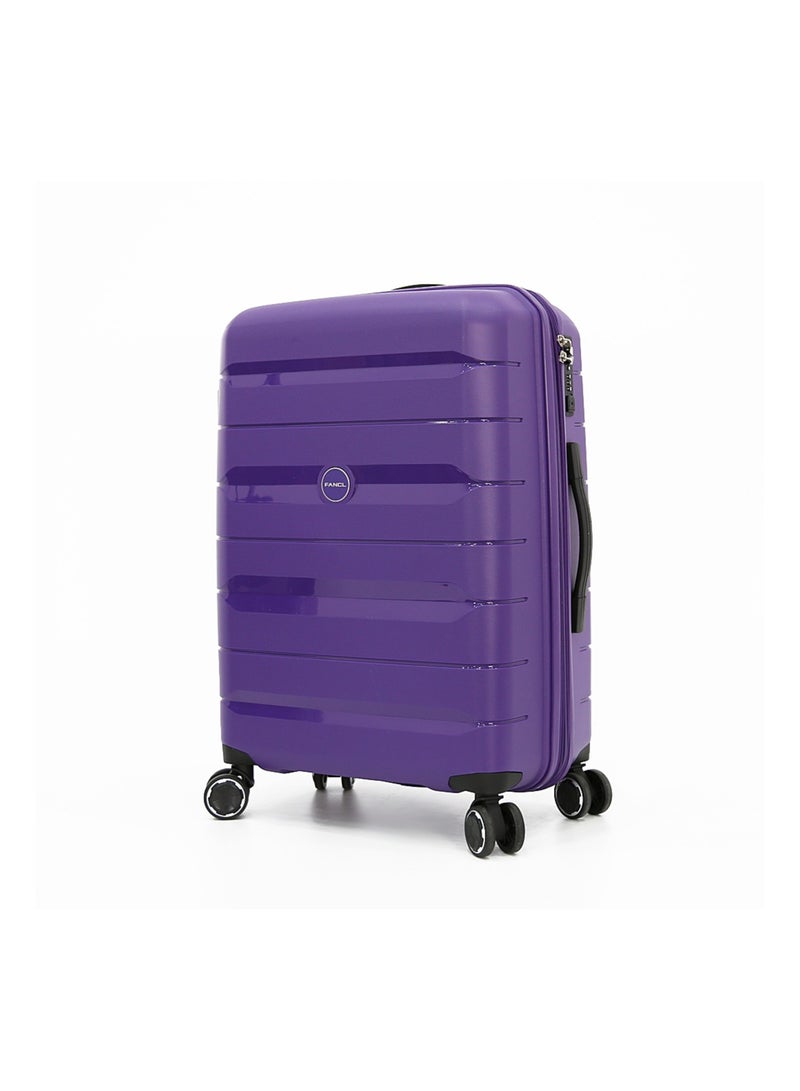 Fancl طقم حقائب أمتعة بعجلات من الجانب الصلب مكون من 4 قطع، أرجواني (BC-12"،S-20"،M-24"،L-28") - Image 2