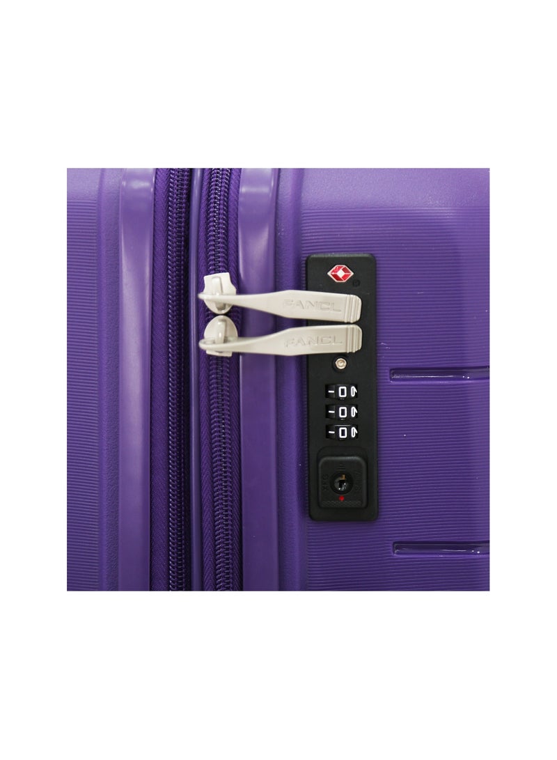 Fancl طقم حقائب أمتعة بعجلات من الجانب الصلب مكون من 4 قطع، أرجواني (BC-12"،S-20"،M-24"،L-28") - Image 5
