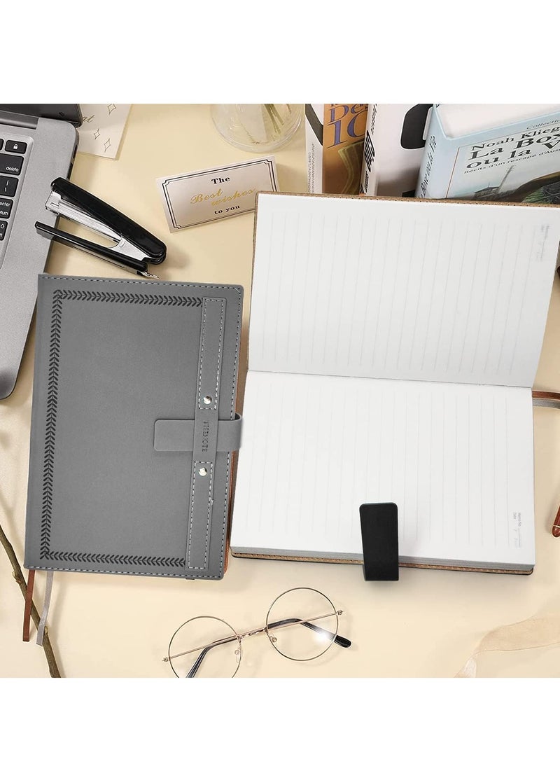 A5 Notebook, Business Notebook, Diary, Notebook, Travel Book, Notebook with Pen Holder, 320 Pages and 80gsm Premium Paper for Office, Home, School, Business, Writing Diary Grey - Image 4