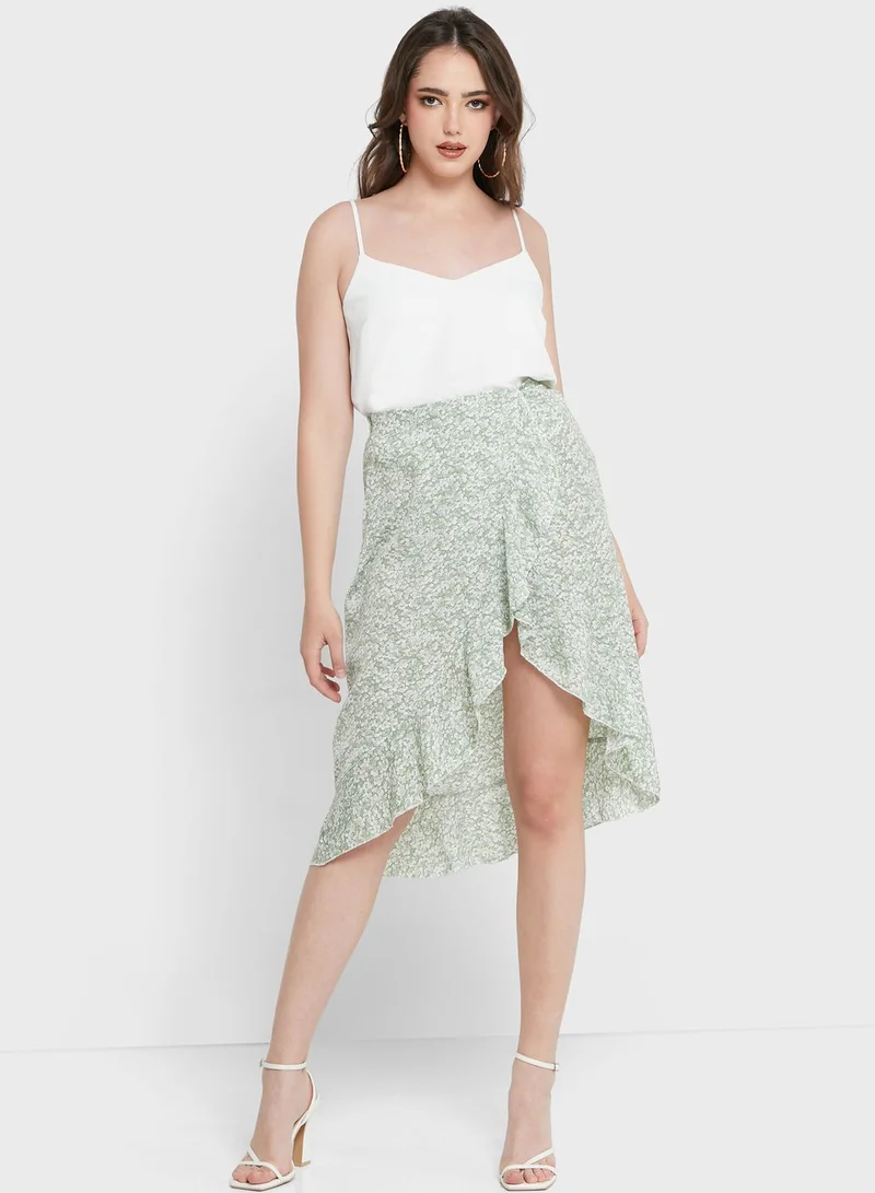 Ginger Ruffle Trim Wrap Skirt