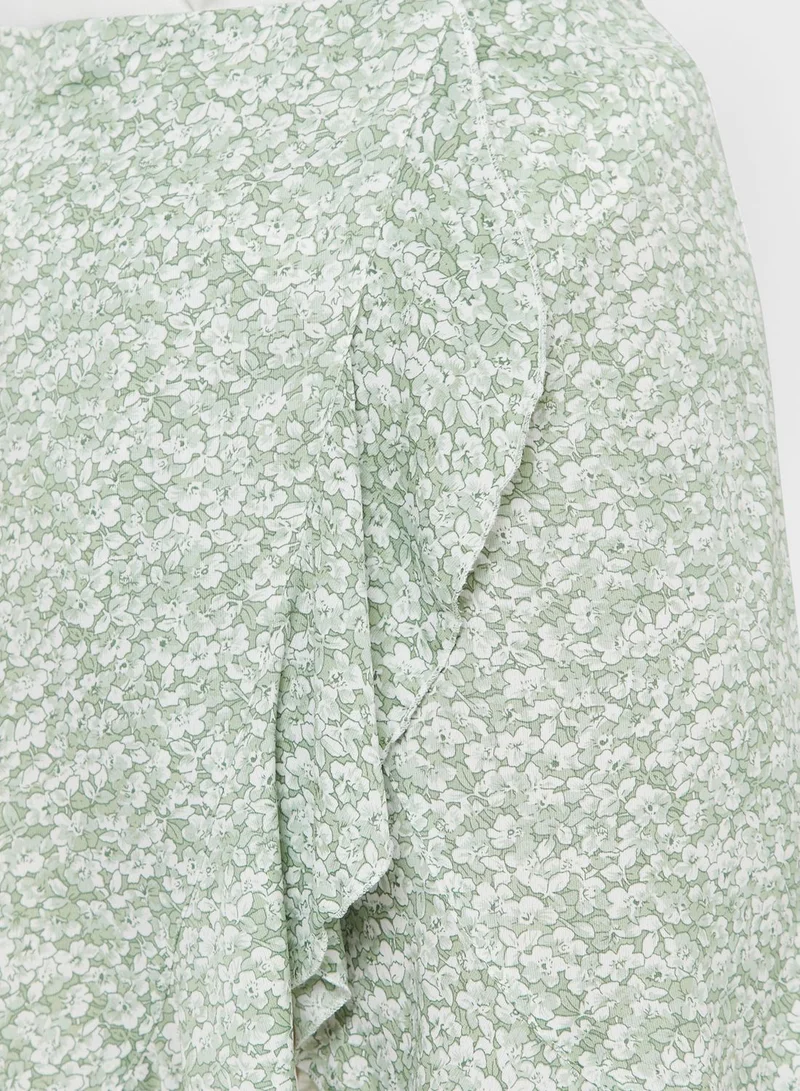 Ginger Ruffle Trim Wrap Skirt