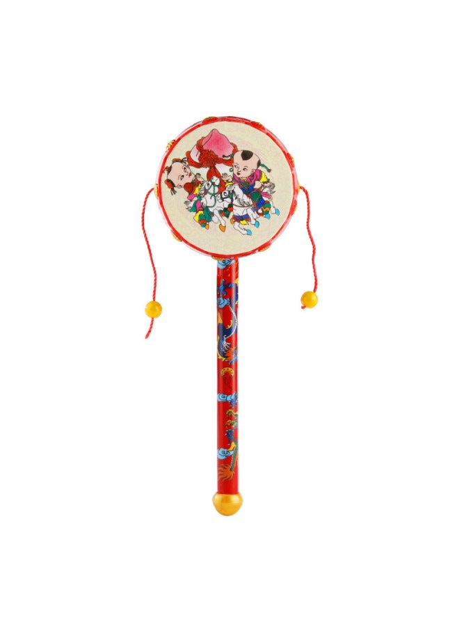 Rattle Baby Can Bite Toys Send Black And White Ball Newborn Baby Old-fashioned Chinese Style 0 To 3-6 Months Rattle-Color:Baby Music Toy Rattle - Image 3