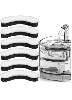 BIGTHREE Cat Fountain Filter, 6 Pcs Replacement Cat Water Fountain Filters, Cat Water Fountain for NPET WF050 WF060 WF100, Can Filter Hair and Filter Remove Odor to Keep Water Fresh in Pet Fountain  - Image 1