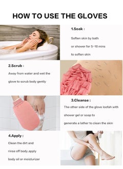 Generic Deep Exfoliating Glove for Shower, Double-Sided Exfoliating Mitt,Massage Body Scrub Gloves for Home Spa, Eco Friendly loofah Sponge, Dead Skin Remover & Body Scrubber Exfoliator (Pink)  - Image 3