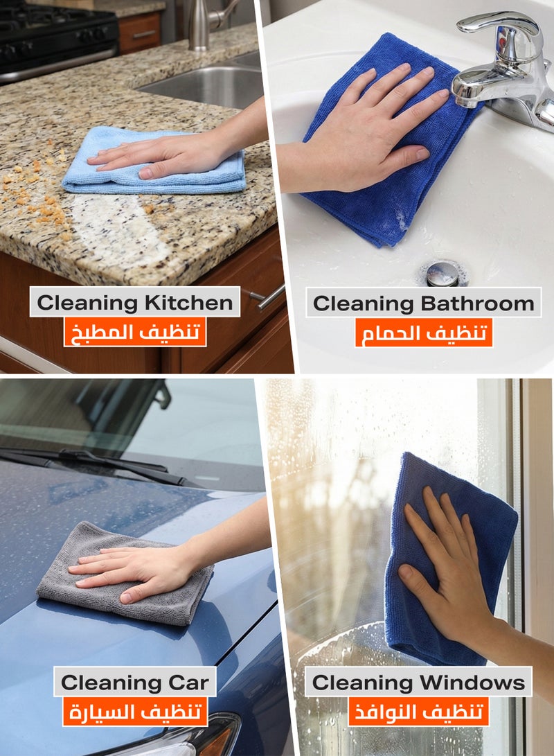 LAWAZIM Car Cleaning Wipers - 3 Piece 30x30cm - Ultra-Absorbent Streak-Free Cleaning Microfiber Cloths with Reusable & Scratch-Free Design - Ideal for Cars, Windows, Kitchen, and Electronics - Image 4