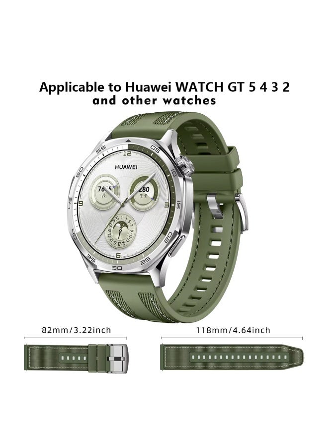 O Ozone (Pack of 2) 22mm Straps Compatible with HUAWEI Watch GT 5 / GT 4 / GT 3 / GT 2 Pro / Watch 4/ 5 Pro 46mm, Sport Replacement Breathable Nylon & Silicone Watch Strap for Men Women- Multi1 - Image 3